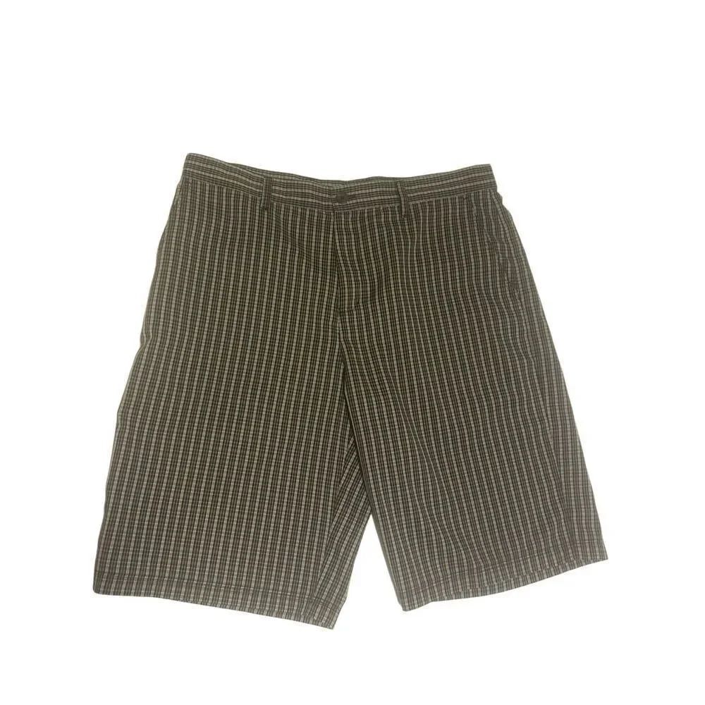 Adidas Performance Activity Golf Shorts Brown Black Plaid Men’s Size 34